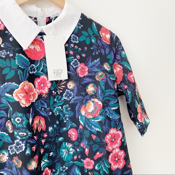 NWT Zara OrganicCottonFloral Shift DressFinal sale - Picture 2 of 4